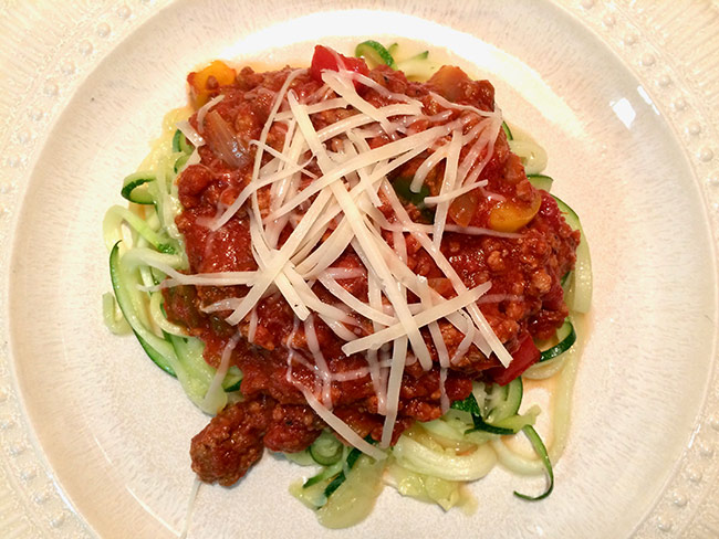 Pasta Sauce on Zoodles