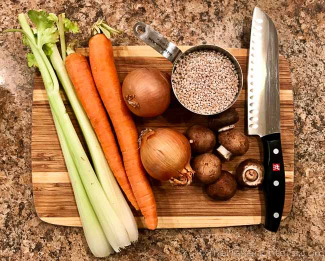 Ingredients for Slow Cooker Beef Barley Soup
