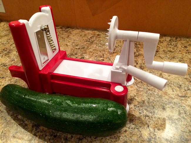 Spiralizer with zucchini