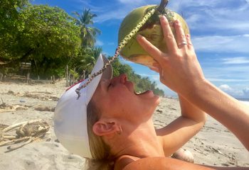 Drinking Coconut Water in Costa Rica